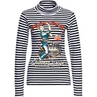 Queen Kerosin Damen Rollkragen Langarmshirt 