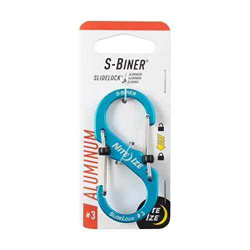 S-Biner SlideLock Aluminium, Gr. 3, blau