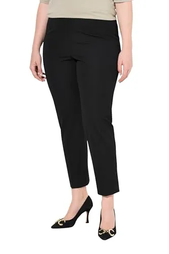 Ulla Popken 7/8-Hose mit schmalem Bein und Elastikbund in Grau - Elegante 7/8-Hose in Größe 46 aus hochwertigem Material-Mix für optimalen Tragekomfort. Ideal für vielseitige Kombinationen und einen stilvollen Auftritt.