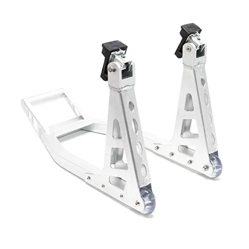 Wiltec Motorradständer für Vorderrad 200-238 mm, bis 317 kg - Ständer für Motorräder, Roller und Mopeds bis 317 kg. Aus leichtem Aluminium für Langlebigkeit und einfache Wartung. Ideal für schnelle Aufbockvorgänge und reifenschonende Lagerung.