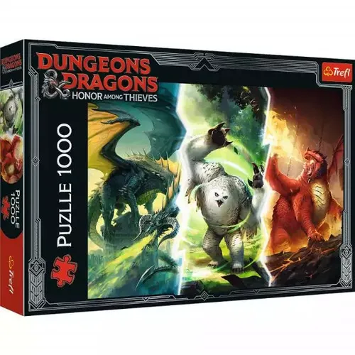 Puzzle 1000 Hasbro Dungeons Dragons - 1000-teiliges Fantasy-Puzzle, fördert Geduld und Konzentration für Erwachsene und Kinder ab 12 Jahren