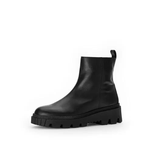 Gabor Damen Biker Boots mit Warmfutter und Wechselfußbett, Schwarz, Größe 42 EU - Stilvolle Biker Boots für Damen mit warmem Innenfutter und praktischem Wechselfußbett. Ideal für die Übergangszeit, aus hochwertigem Rauleder und Glattleder gefertigt.
