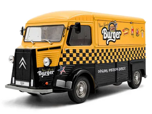 Citroën Hy Food Lkw Burger 1969 - Solido 1/18 - Sonstige Verkehrsmodelle, detailgetreues Modell aus Metall im Maßstab 1/18, ideal für Sammler und Liebhaber von historischen Fahrzeugen.