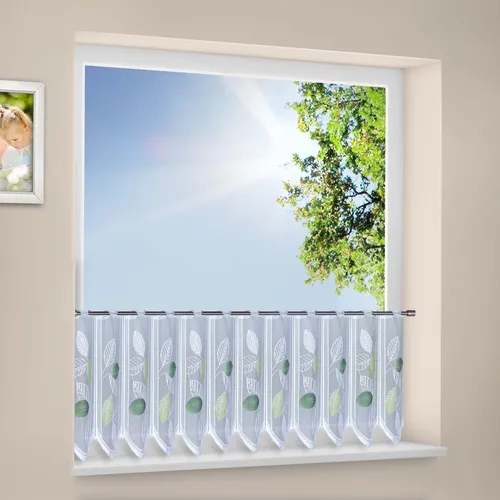 Gerster Gardine Blätter, halbtransparent, Jacquard von Gerster