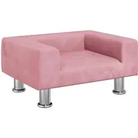 vidaXL Hundebett Rosa 50x40x26,5 cm - Bequemes Samt-Sofa für kleine Hunde - Hundebetten: Stilvolles und bequemes Hundebett aus Samt mit stabiler Kiefernholzstruktur, ideal für kleine Hunde bis 50 kg.