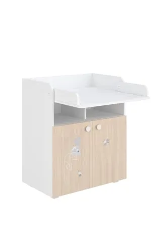 Shefa Kids 700 Wickelkommode mit Schubladen Amis Weiß/Pastell