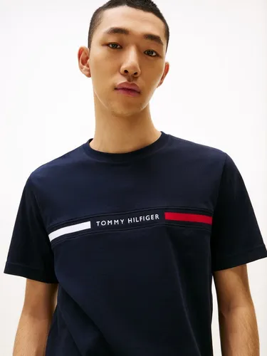 Tommy Hilfiger Herren T-Shirt Kurzarm Blau (Desert Sky) - T-Shirts für Herren, aus 100% regenerativer Baumwolle für hohen Tragekomfort und lässigen Freizeit-Look, ideal für jedes Outfit.