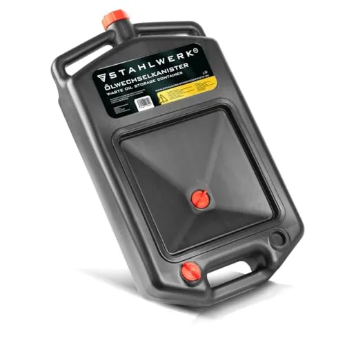 STAHLWERK Ölwechselkanister 10 L - Flexibler Ölauffangkanister für Auto und Motorrad - Ölauffangwannen für DIY-Ölwechsel: 10L Fassungsvermögen, schlankes Design für Fahrzeuge mit geringer Bodenfreiheit, robust und chemikalienbeständig.