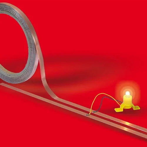 Busch 1799 - Selbstklebendes Kupferband, 1 Stück für optimale Stromverbindung in Modelleisenbahnen