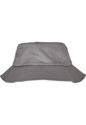 Flexfit Unisex Cotton Twill Bucket Hat Kids Hut, Grey, one Size