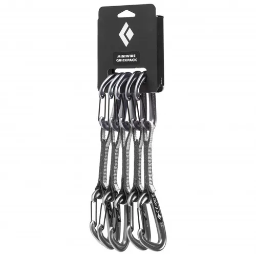 Black Diamond Miniwire 12cm Expressschlingen-Set, 6er Grau - Kletterausrüstung mit 12 cm langen Expressschlingen, ideal für sicheres Klettern und schnelle Sicherung.
