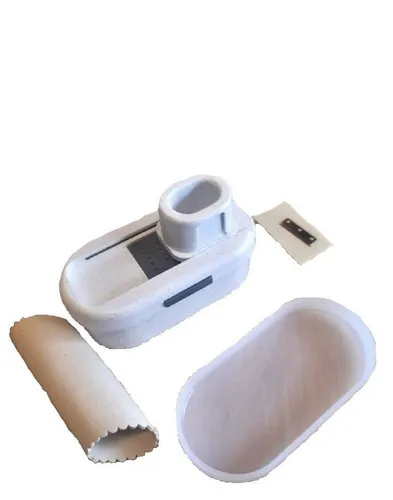 Solid-Line Küchenreibe Knoblauchreibe 5- tlg., (Reibe und Hobel für Knoblauch), Schäler und Dose inklusive