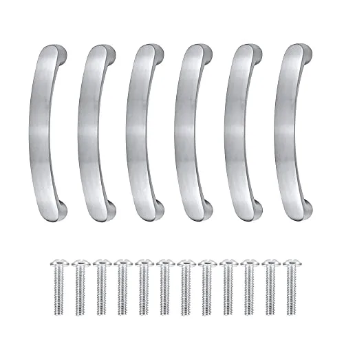 Dtoterul Möbelgriffe 96mm Lochabstand 6 Stück Küchengriffe Schrankgriffe Aluminium Schubladengriffe Möbelgriffe Silber Türgriffe Küche Moderne Stil Türgriffe Schrank Griffe Möbel,mit Schrauben