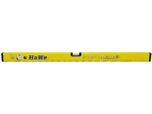 HaWe Alu Wasserwaage 80 cm mit 2 Libellen - Wasserwaage für präzise Messungen, stoßfest und mit einer Genauigkeit von 0,5 mm/m – ideal für Profis und Heimwerker.