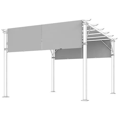 Outsunny Ersatzdach für Pergola 488 x 122 cm – UV-Schutz Sonnensegel - Praktisches Set aus zwei Ersatzdächern für 3 x 3 m Pergolen. Strapazierfähiger Stoff mit UV-Schutz, ideal zur Erneuerung abgenutzter Dachbezüge. Einfache und schnelle Montage für ein frisches Aussehen.