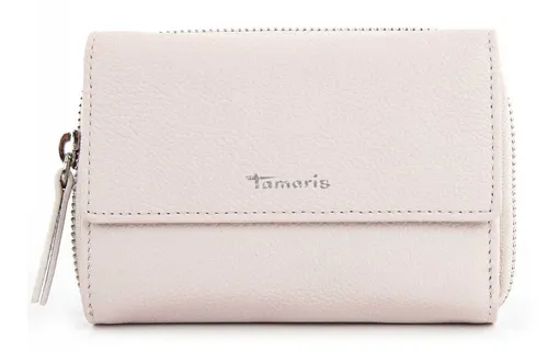 Tamaris Geldbörse TAS Amanda, Damen Lederbörse in cream 470 - Elegante Damen Geldbörse im Querformat aus 100% Leder mit 12 Kartenfächern und praktischem Reißverschluss-Münzfach. Ideal für stilbewusste Frauen.