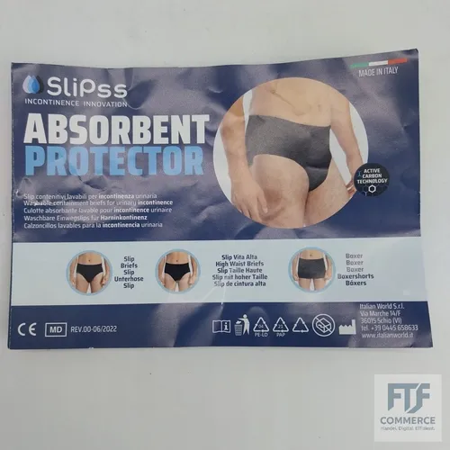 SliPss - Inkontinenzslip - Mit austauschbarem Einleger - XL - Farbe Schwarz - Ho