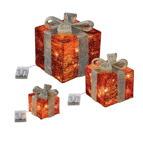 Haushalt International LED beleuchtete Geschenkbox 3er Set