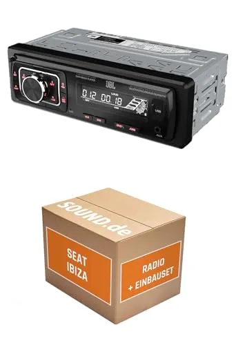Autoradio Einbaupaket für JBL Celebrity 150 kompatibel mit Seat Ibiza IV 6J Azabache schwarz | Bluetooth USB