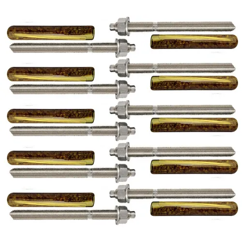10x Ankerstange M10 x 130 mm Edelstahl A4 Verbundanker + Verbundankerpatrone
