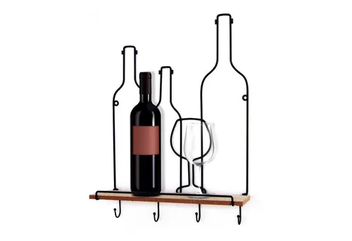 HTI-Line Wandregal Wandboard Vino Viola, Stück 1-tlg., Wandregal Weinmotiv Hakenleiste