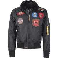 Top Gun Herren Bomberjacke Tg20192047 Black, M - Funktionsjacke von Top Gun, gut gefüttert, mit typischer Ärmeltasche und abnehmbarem Kunstfellkragen für zusätzlichen Komfort und Stil.