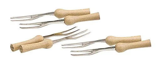 KitchenCraft 6er-Set Maiskolbenspieße mit Holzgriffen, Edelstahl, 9,5 cm