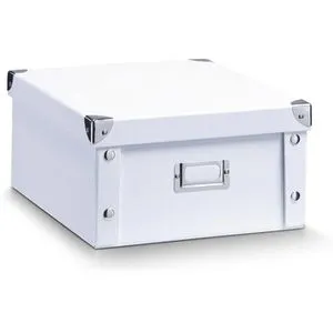 Zeller Aufbewahrungsbox 17763 11Liter, mit Deckel, Pappe, weiß, für A4, 26 x 31 x 14cm