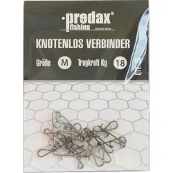 Predax Schnurverbinder Predax Knotenlos Verbinder schwarz - 15 Knotenlosverbinder, (15-St) Gr. M / 18kg
