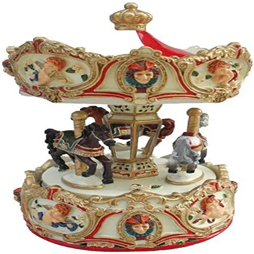 Spieluhrenwelt 14197 Karussell Engel, rot - Schöne Spieluhr mit Karussell und Engel, spielt traditionelle Melodien. Perfekt zur Dekoration Ihres Zuhauses und als besonderes Geschenk. Robuste Verarbeitung garantiert Langlebigkeit.