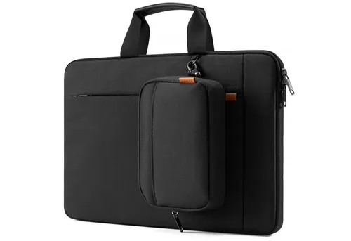 Inateck Laptoptasche 13-15.6 Zoll - Schützende Aktentasche mit Zubehörtasche, stilvolles Design in Schwarz für unterwegs