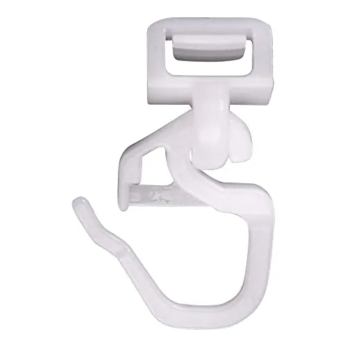 Deco-Raum 100 Stück Click-Gleiter Laufkanal 3,6-4,0mm kurzer Faltenlegehaken Gardinengleiter Faltengleiter für Faltenband Kräuselband passend für Gardinenschienen Vorhangschienen Original Hinno HC71