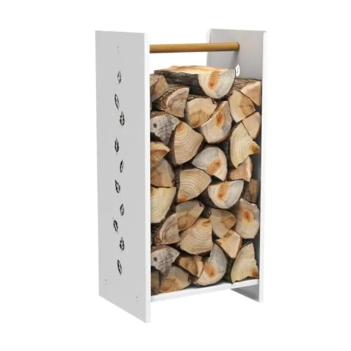 teileplus24 BHS8 Kaminholzregal – Freistehend im Industrial Look