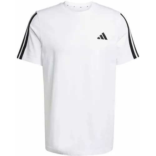 adidas Performance 3 Stripes T-Shirt Weiß - Herren-Shirt aus 100% Baumwolle, atmungsaktiv und ideal für Running-Einheiten. Perfekte Passform in Größe S für maximalen Komfort.