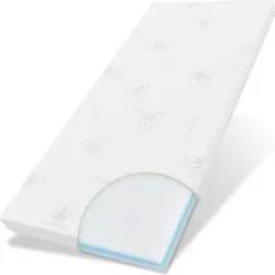 ELONEO Topper H2/H3 - 7cm Visko-Gelschaum Auflage - Matratzenauflage mit 7cm Visko-Mineralschaum, wendbar für individuellen Komfort, waschbarer Bezug und ideal für Allergiker.