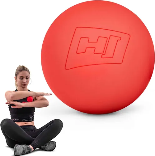 Hop-Sport Massageball für Hand, Fuß, Rücken - Faszienball für die gezielte Triggerpunkt-Massage aus Silikon – 63 mm Durchmesser HS-S063MB - Rot