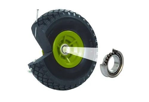 TRUTZHOLM Sackkarren-Rad PU-Rad 260x85 mm versetzte Nabe Ø 20 mm grün Vollgummi Bollerwagen (Einzeln, 1 St), pannensicher