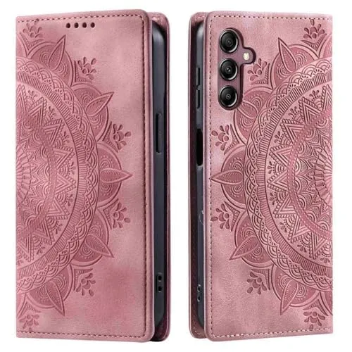 CoverKingz Handyhülle kompatibel mit Samsung Galaxy A56 - Handytasche mit Kartenfach Wallet Case Cover - Handy Hülle klappbar Motiv Mandala Rose