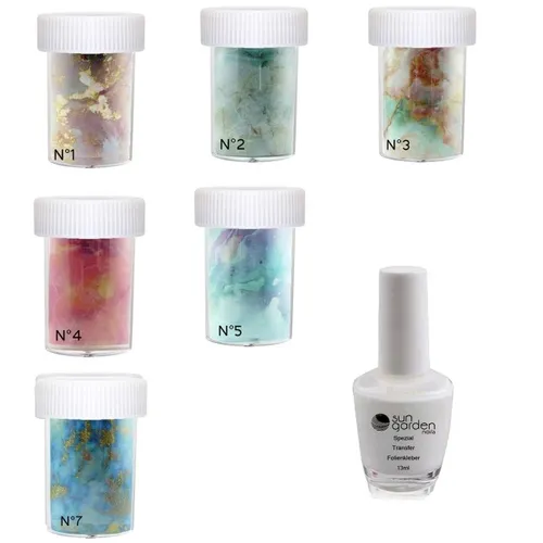 Transfer Nagelfolie MARBLE SET7 01, 02, 03, 04, 05, 07, XXL Nagel Folie . 6 x