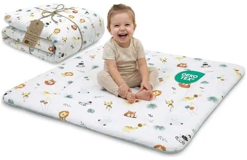 Krabbeldecke für Babys – Faltbare Spielmatte mit Oeko-Tex-Zertifikat - Große, faltbare Krabbeldecke für Babys mit ca. 4 cm dicker Polsterung. Ideal für kreative Spielstunden im Kinderzimmer oder unterwegs. Maschinenwaschbar und hautfreundlich – perfekt für die ersten Krabbelversuche!