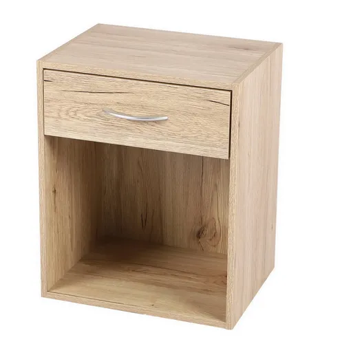PRATIK Nachtschrank Kommode mit Schublade - Moderne Nachttisch-Kommode in Braun, ideal für Schlafzimmer oder Arbeitszimmer. Mit 1 Schublade für zusätzlichen Stauraum und freistehender Montage.