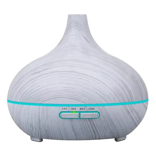 Ambiano Aroma Diffuser 300ml - Ultraleiser Duftöldiffusor mit 14 Farben LED-Licht - Duftöldiffusoren: Genießen Sie Aromatherapie mit 300ml Fassungsvermögen für bis zu 8 Stunden, integrierter Timer und 14 stimmungsvolle LED-Farben für eine entspannende Atmosphäre.