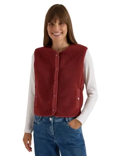 Cecil Damen Teddy-Weste mit Softshelldetails in rot von CECIL