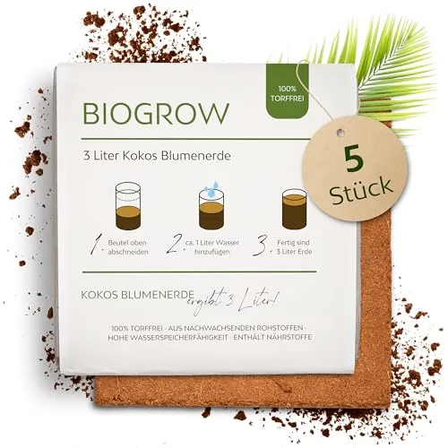 Bio Kokoserde gepresst im Quellbeutel in braun von growgreens