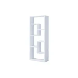 Standregal Vilo, weiß - Praktischer Stauraum in modernem Design - Regale - Standregal mit 5 Fächern und asymmetrischer Optik, ideal für stilvolle Aufbewahrung und platzsparendes Wohnen.