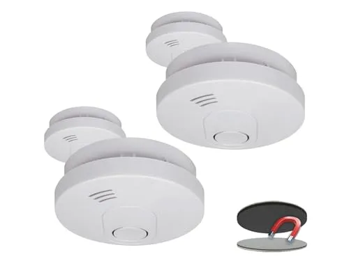 Rauchmelder 4er Pack mit Magnetklebe Kit, 10 Jahre Batterie - DIN EN14604, Weiß, ELRO