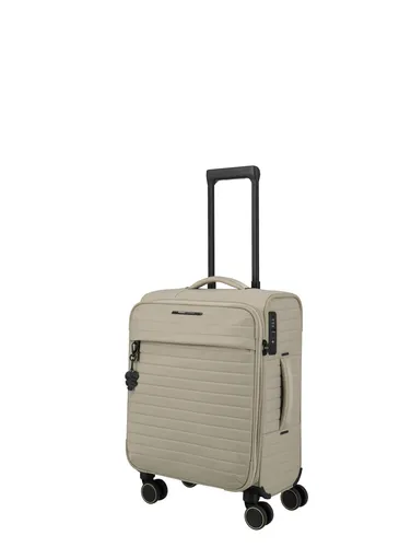 travelite Weichgepäck-Trolley BARBARA - 4 Rollen - Trolley aus 100% recyceltem Nylon, erweiterbar auf 43 l, ideal für umweltbewusste Reisende. Handgepäcktauglich, TSA-Zahlenschloss und praktische Innenausstattung.