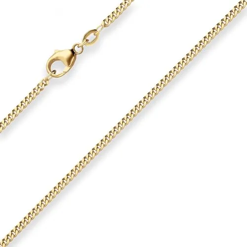 2,1mm Panzerkette Goldkette Collier Halskette aus 750 Gold Gelbgold 70cm