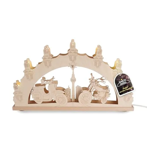 SAICO Original 3D Schwibbogen Moped Leuchtbogen in beige von SAICO Original