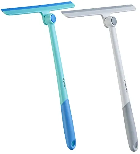PEARL Abzieher 2er-Set: Fenster- & Duschabzieher mit 360°-Gelenkkopf - Fensterabzieher im praktischen 2er-Set mit 27,5 cm Silikonlippe für streifenfreie Sauberkeit. Der 360° drehbare Gelenkkopf und der rutschfeste Griff sorgen für einfaches Wischen und besten Halt.